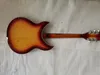 Rare Fire Glo Vintage Sunburst 381 12 corde Chitarra elettrica a corpo semi cavo Birdseye Maple Top Back, rilegatura a scacchiera, intarsio giallo