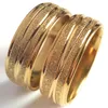 36st Gold Glitter Line 316L Rostfritt stålringar 8mm Herrkvinnor Högkvalitativ komfort-passande Band Wedding Jewelry Party Gift Hot Sale4542050