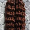 # 33 Koyu Kumral Kahverengi Remy Saç Uzantıları 200 S Keratin fusion Ön Sarışın Insan Saç Uzantıları Kinky Kıvırcık Hint Bakire Remy Saç