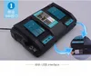 LED light 18V Dual Battery Charger for BL1860 BL1815 BL1830 BL1835 LXT 400 DC18RD 14.4V-18V with USB Port