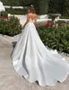 Новый конструктор Дешевые линию Stain Свадебные платья Иллюзия Sheer шеи V Cut Backless Свадебные платья с карманами Lace Long Train Vestidos