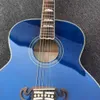 2022 Nieuwe akoestische akoestische gitaar 43 inch, blauw. Topsparren, kant achterkant maple plank. Palissander ingelegd toets.