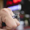 Anubis Wolf Knappe Ring voor Mannen Punk Egypte Cross Hoge Kwaliteit Roestvrijstalen zilveren kleurringen