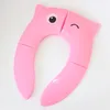 Baby Potty Seat Cover Owl Cartoon Toilet Seat Mats Toddler Soft Auxiliary Toilet Pad Foldable Candy Color Safety Silicone Training SeatC6714