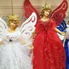 Anjo do Natal pendurado pingente da árvore de Natal do anjo Plastic Ornamento de suspensão Loja Início Janela Decoração Xmas Toy presente