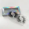 25mm 3D 밍크 Eyelashees 제 2 쌍 홀로그램 박스 긴 극적인 100 % 리얼 밍크 가짜 속눈썹