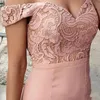 2019 Nowa różowa sukienki druhny syrenki z rękawów na ramion