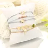 Fascino del braccialetto multistrato del cuore Mappamondo dell'albero di cocco Bracciali impilabili Gioielli moda donna volontà e regalo sabbioso