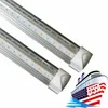 4ft 5ft 6ft 8ft LED 튜브 조명 V 자형 통합 LED 튜브 라이트 비품 4 행 LED SMD2835 LED 조명 100lm/w 스톡 미국 Crestech