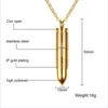 316L Stainless steel Open bullet Pendant Necklaces Mens Cross Scripture Locket Charm Gold chains For women Hip Hop Jewelry