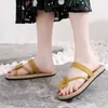 2020 Women Straw Weaving Flats Slippers Women's Flower Flip Flops Female Flat Heel Korean Wave Outside Beach Shoes Toe Clamping1