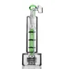 Blue green Bong Dab rig Hookahs Spline Perc recycler Oil Pipes bongs with 14 mm joint heady glass for smoking 흡연