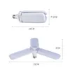 E27 LED Bulb 36W Foldable Garage Light Super Bright Foldable Fan Blades Angle Adjustable Ceiling Lamp Home Energy Saving Lights cool white