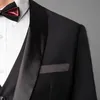 2020 Custom Made Mens Wedding Tuxedos Black Blazer Suits One Button Shawl Lapel Three Pieces Brudgummen Mens Suit Jacketpantsve5194478