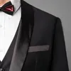 2020 Custom Made Mens Wedding Tuxedos Black Blazer Suits One Button Shawl Lapel Three Pieces Brudgoom Mens Suit Jacketpantsve2871344