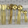 30pcs Weißgold Besteck Set 304 Edelstahl -Kabelgeschirrs Set Messer Dessert Gabel Kaffee Löffel Abendessen Silber Zuhause Küche Tabelle Tabelle Tabelle Tabelle Tabelle Tabelle Tabelle Tafel