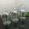 Redondez seis garras de la botella de agua de cristal al por mayor de bongs de vidrio quemador de aceite Pipas de agua de cristal plataformas petrolíferas Rigs fumadores