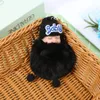 Cute Sleeping Baby Doll Keychain Pompom Rabbit Fur Ball Carabiner Key Chain Keyring Women Kids Key Holder Bag Pendant key Ring RRA2830-8