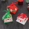 Jul Sweet Candy Boxes Presentpapper Papers Väskor Xmas Party Wedding Tray Förpackning Box med Ribbon Rope Table Dekoration