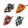 Baby Plaid Bibs Cotton Lattice Saliva Towel Baby Feeding Triangle Towel Kids Bandana Scarf Bibs Lattice Head Scarf Infant Burp Cloths M1455