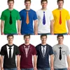 Sommer gefälschte Anzug Krawatte Print T Shirt Sammlung 3D hochwertige Mann Marke Mode Baumwolle T-Shirt lustige Krawatte T-Shirts Herren Designer XS-3XL