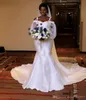 Elegant Cheap Mermaid Wedding Dresses Long Sleeves Spaghetti Straps Floor Length Wedding Dress Maternity Pregnant Wedding Dress Bridal Gowns