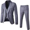 Hot Man Suit Business Formal Leisure Dress Slim Fit Waistcoat Tre-Piece Groom Bästa Mäns Passar Blazers