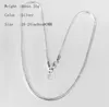 YHAMNI Original 925 Solid Silver Statement Necklaces for Women Men 3mm Wide Snake Clavicle Chain Necklace 16inch-24inch XN192