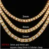 Iced Out Chains Sieraden Diamond Tennis Chain Heren Hip Hop Sieraden Ketting 3mm 4mm Zilver Gouden Ketting kettingen Gift6276684