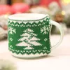 1 pçs natal tricô caneca copo conjuntos adornos navidad tela decoração de mesa de noel suprimentos de ano novo para a família1229b