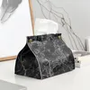 Tissue Boxes & Napkins Case Box Container PU Leather Marble Pattern Napkin Holder Papers Bag Cosmetic Pouch Organizer11892