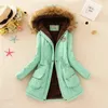 Mulheres Jaqueta de inverno 2018 Nova Moda Das Mulheres Parka Casual Outwear Militar Casaco Com Capuz Casacos De Pele Manteau Femme Mulher Roupas