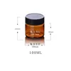 Amber PET Plastic Cosmetic Jars Face Hand Lotion Cream Bottles with Black Screw Cap 60ml 100ml 120ml