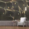 Benutzerdefinierte 3D-Fototapete, luxuriöse abstrakte Linien, geometrische goldene Blätter, Wandbild, Wohnzimmer, Sofa, TV, Hintergrund, Heimdekoration, Wandpapier