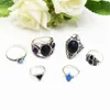 Rhinestone Beads Midi Finger Ring Sets Ethnic Women Girls Rings 6pc/set