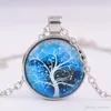 Lebender Baum des Lebens Halsketten Wunderschön legierte Vintage-Glas-Cabochon-Bronze-Kettenanhänger-Halskette Mithelfer Schöner Damen-Herren-Schmuck