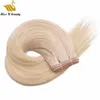 200gram Cuticle Aligned Hair Extensions Flat Weft Human Hair Bundles Blonde Platinum Pink Silver Color Remy Hair Silk Ribbon Hair Weft