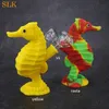 Seahorse shape hookah tobacco smoking pipe for stoner wholesale price silicone water bong Siliclab design mini dab rig bubbler pot