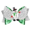 Kerstmis sprankelend haar 3 inch boog haarspeld vleugels polka dot print haarspeld kerstboom Santa sokken accessoires boutique haarspeld M829