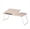 2020 Free shipping Wholesales Practice Portable Folding Laptop Desk for Bed with Slot Adjustable Angle 79 36 27CM White Maple