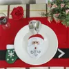 WS Santa Claus Snowman Renifer z Kieszonkowym Party Christmas Table Decoration Tab