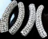 Lowest Price!Fasion!20pcs/lot 1cm * 5cm White Disco Ball Crystal Beads long bending Tube For Bracelet DIY.Wholesale!