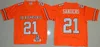 Mens 1986-1988 Retro NCAA Oklahoma State Cowboys 21 Barry Sanders College Football Jerseys Cheap Sanders College Football Shirts Orange