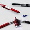 100 pçs / lote 4 em 1 multi-funcional led lanterna tocha caneta esferográfica suporte do telefone móvel toque ballpen caneta stylus capacitiva