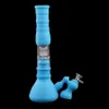 bicchiere infrangibile bong in silicone tubi dell'acqua filtrazione a tre strati ciotola filtro in vetro dab rig in silicone con raccoglitore di ghiaccio per fumare