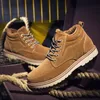 Hot Sale-2019 Hora Masculino Inglaterra alta Ajuda roupas de trabalho Shoe Aumento de Down espessamento Cotton manter aquecido Shoes Tide algodão acolchoado Martin Botas