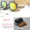 Wholesale-marca designer rodada óculos de sol para homens e femininos retro esportes sol óculos mulheres homens uv400 lentes oculos de sol com caixa marrom