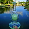 Hookahs Newest Green Purple Glass Bong 7 Inch Ball Perc Bongs Showhead Percolator Water Pipes 14mm Joint Oil Dab Rigs With Heady Bowl