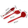 10 stks / set Siliconen Hittebestendige Keuken Kookgerei Non-Stick Bakken Tool Red