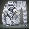 Winter Tracksuit Men Thick Fleece Zipper Tracksuits Mens Casual Hoodies+Pants Track Suit Male 2 Piece Sportswear Man Clothing